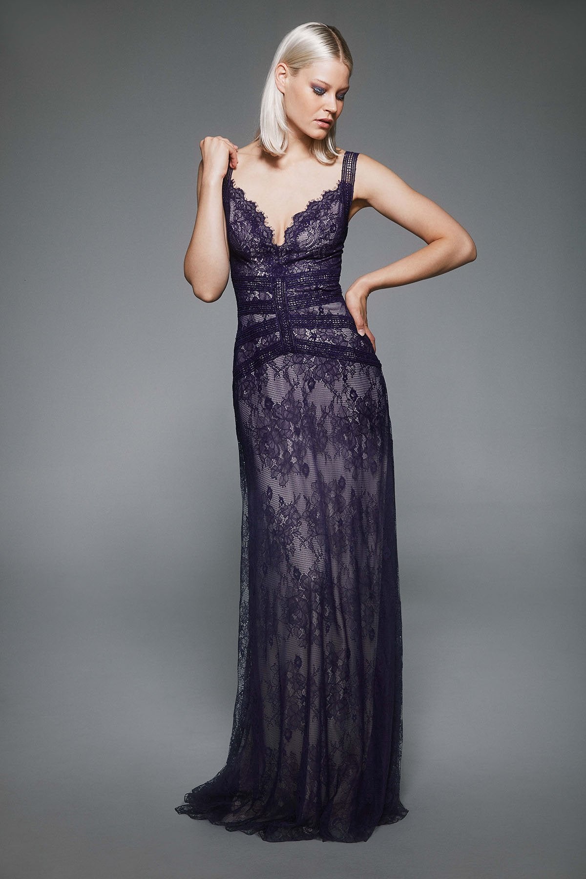 Tadashi Shoji - Dutton Strap Lace Gown