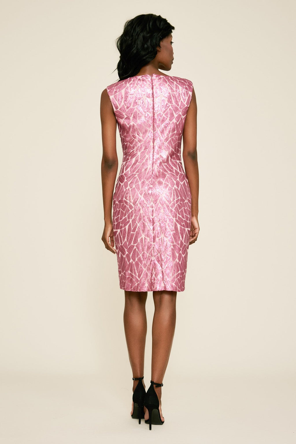 Tadashi Shoji - Akers Sequin Embroidered V-Neck Dress