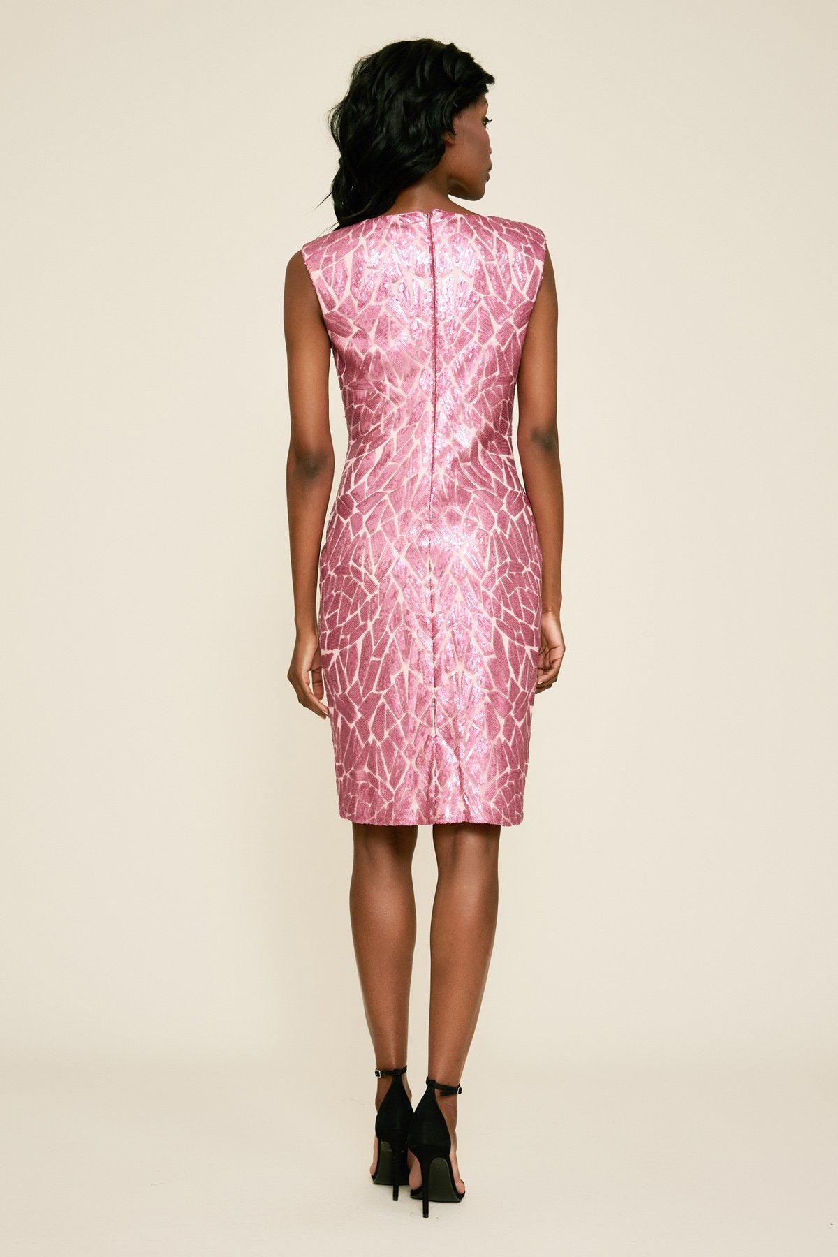 Tadashi Shoji - Akers Sequin Embroidered V-Neck Dress