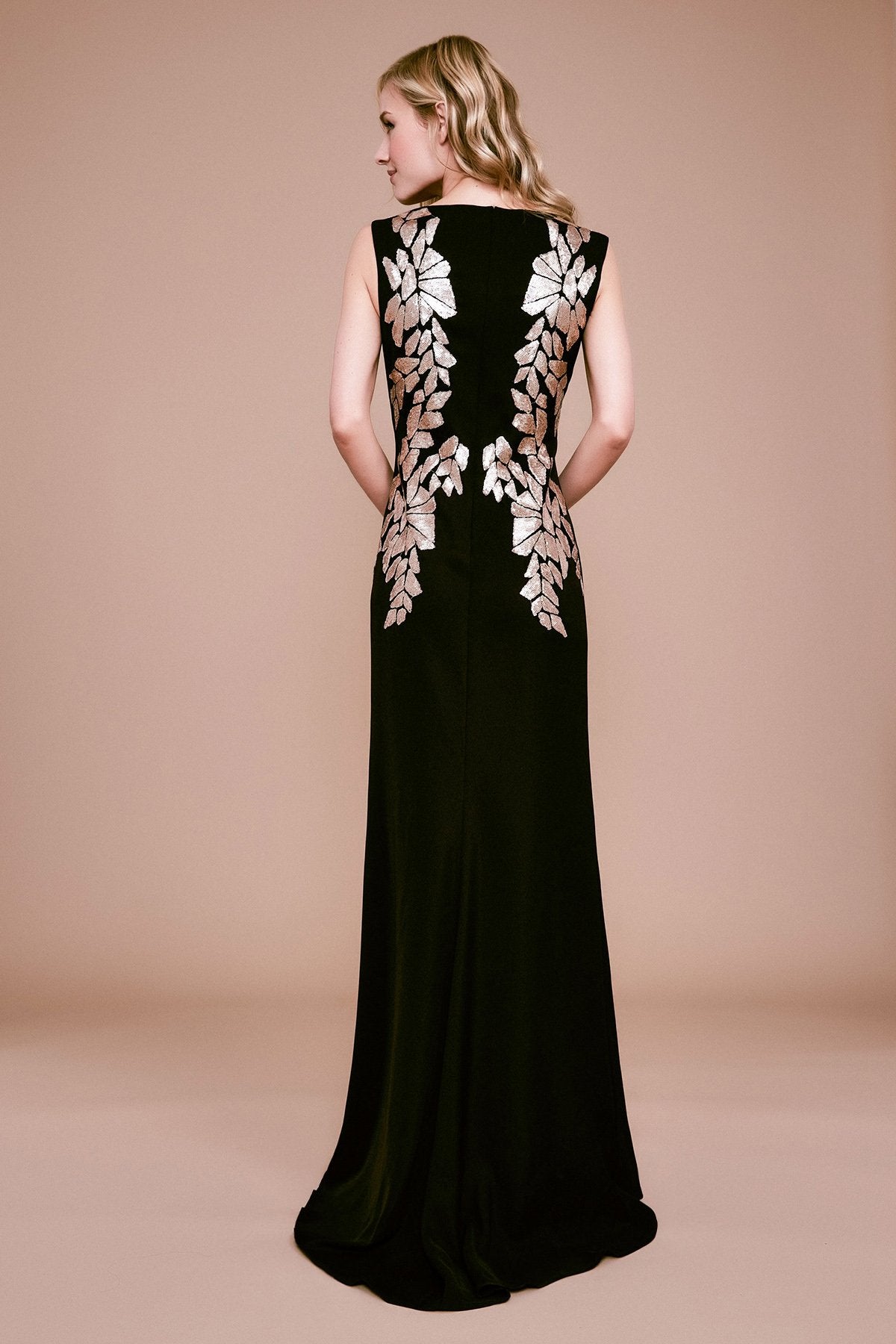 Tadashi Shoji - Sunita Crepe & Sequin Gown - PETITE