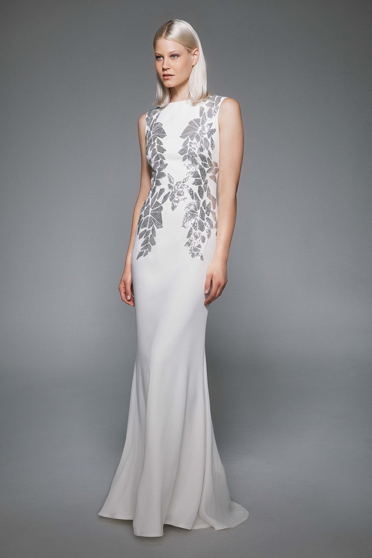 Tadashi Shoji - Sunita Crepe & Sequin Gown