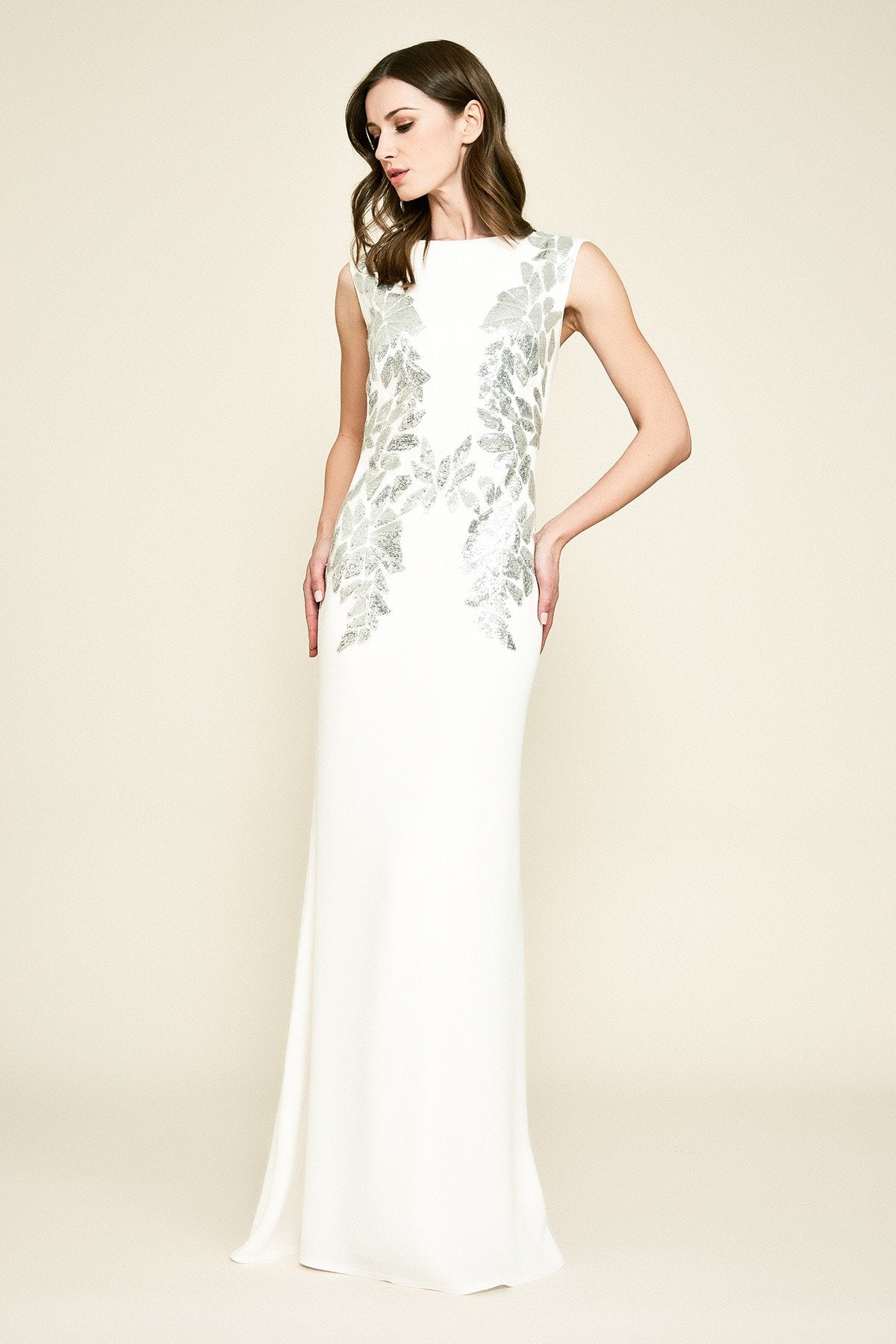 Tadashi Shoji - Sunita Crepe & Sequin Gown