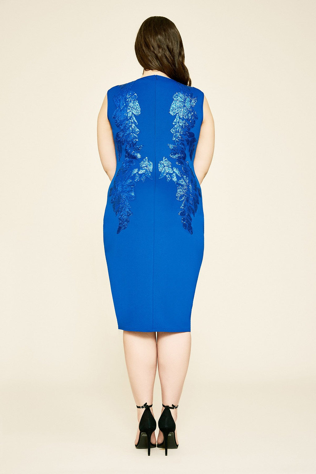 Tadashi Shoji - Sacco Sleeveless Sequin & Neoprene Dress - PLUS SIZE