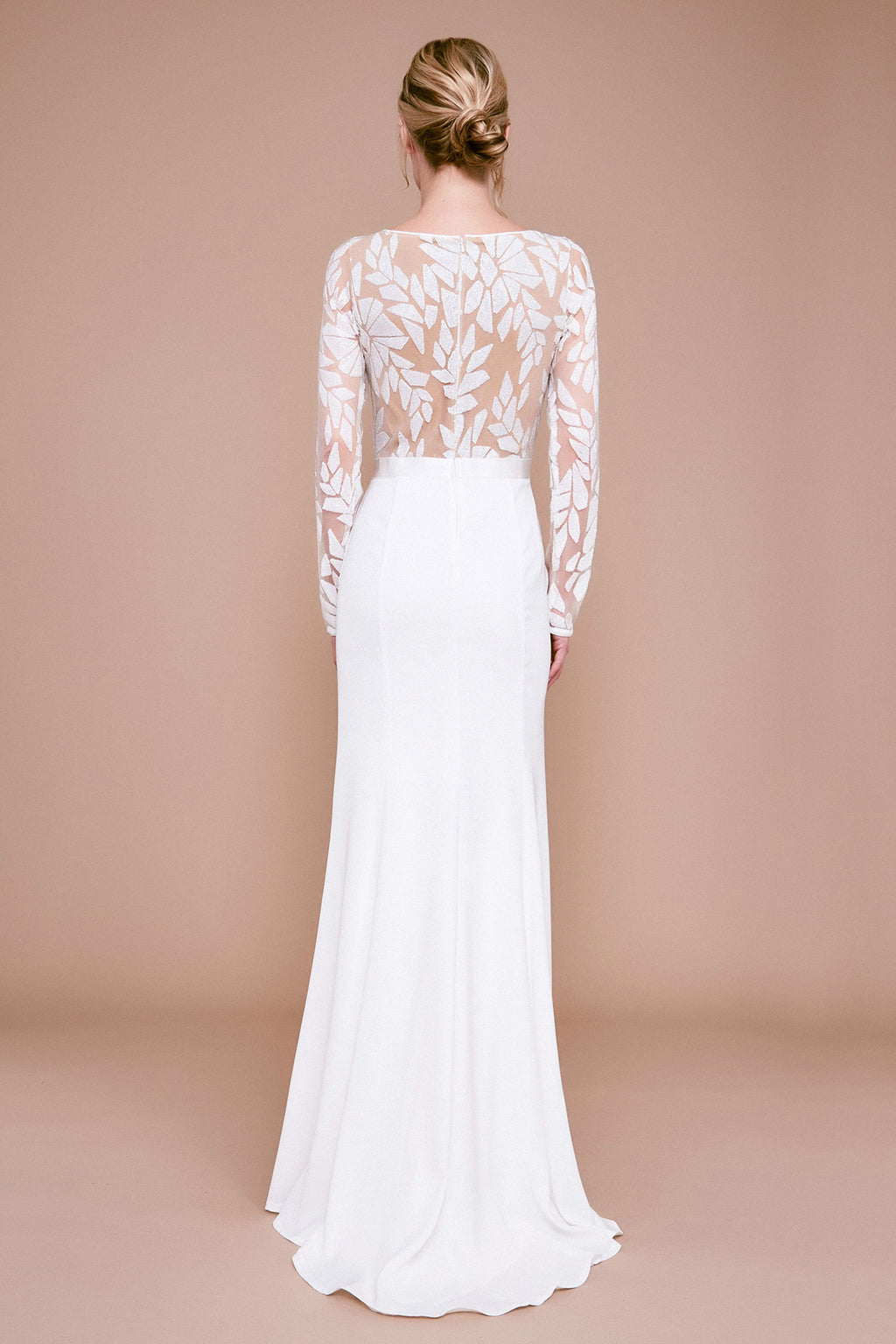 Tadashi Shoji - Reeser Long-Sleeve Sequin Crepe Gown