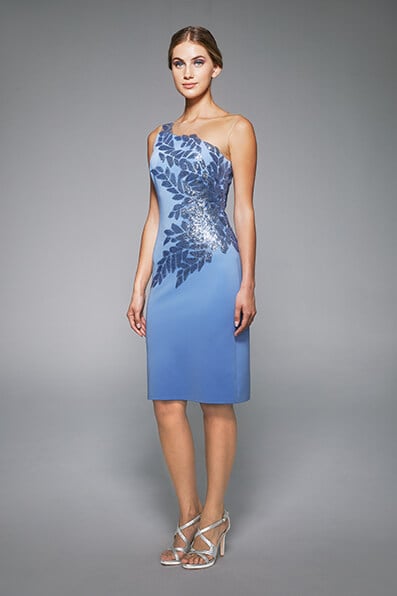 Tadashi Shoji - Seddon One-Shoulder Neoprene Dress - PETITE