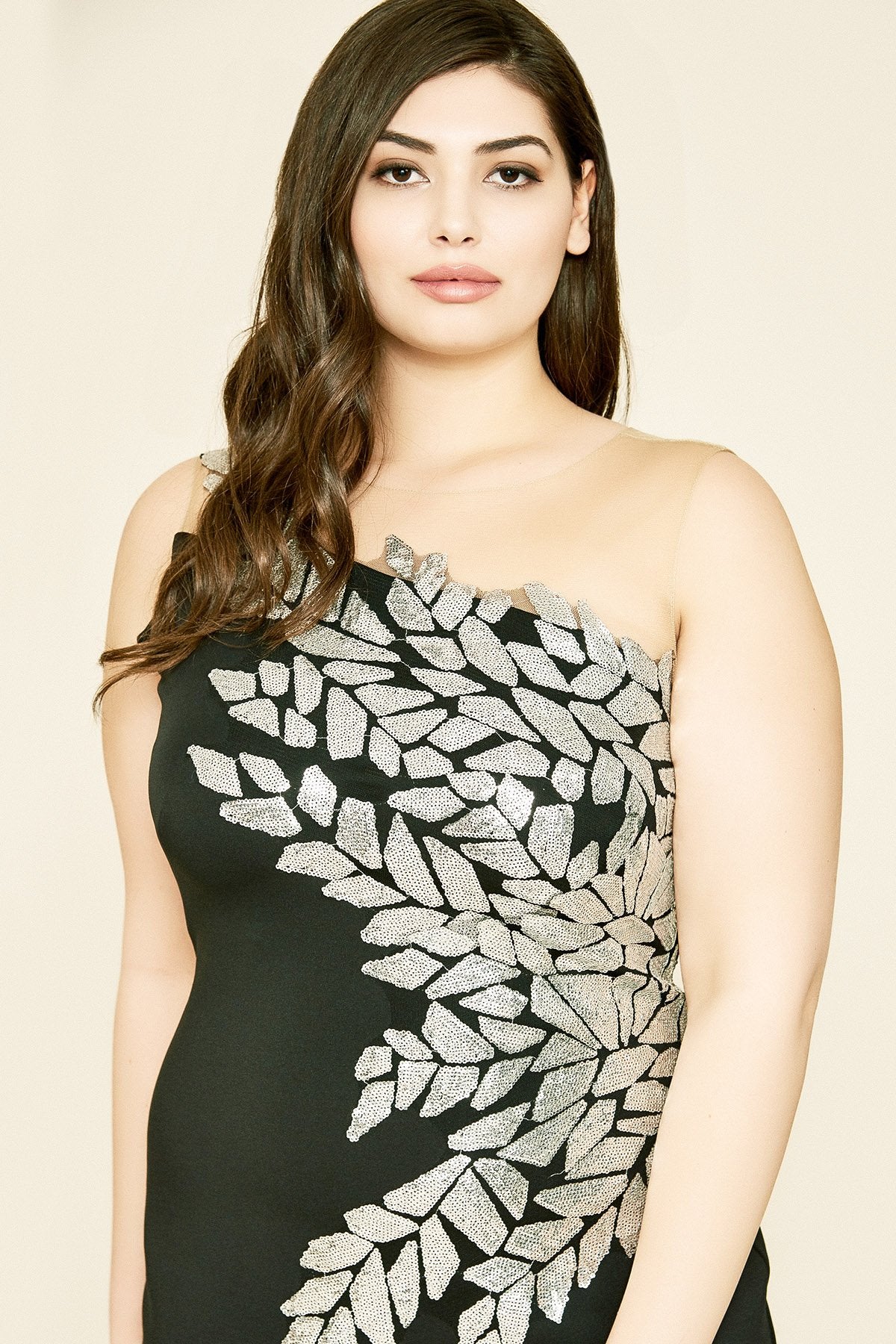 Tadashi Shoji - Seddon One-Shoulder Neoprene Dress - PLUS SIZE