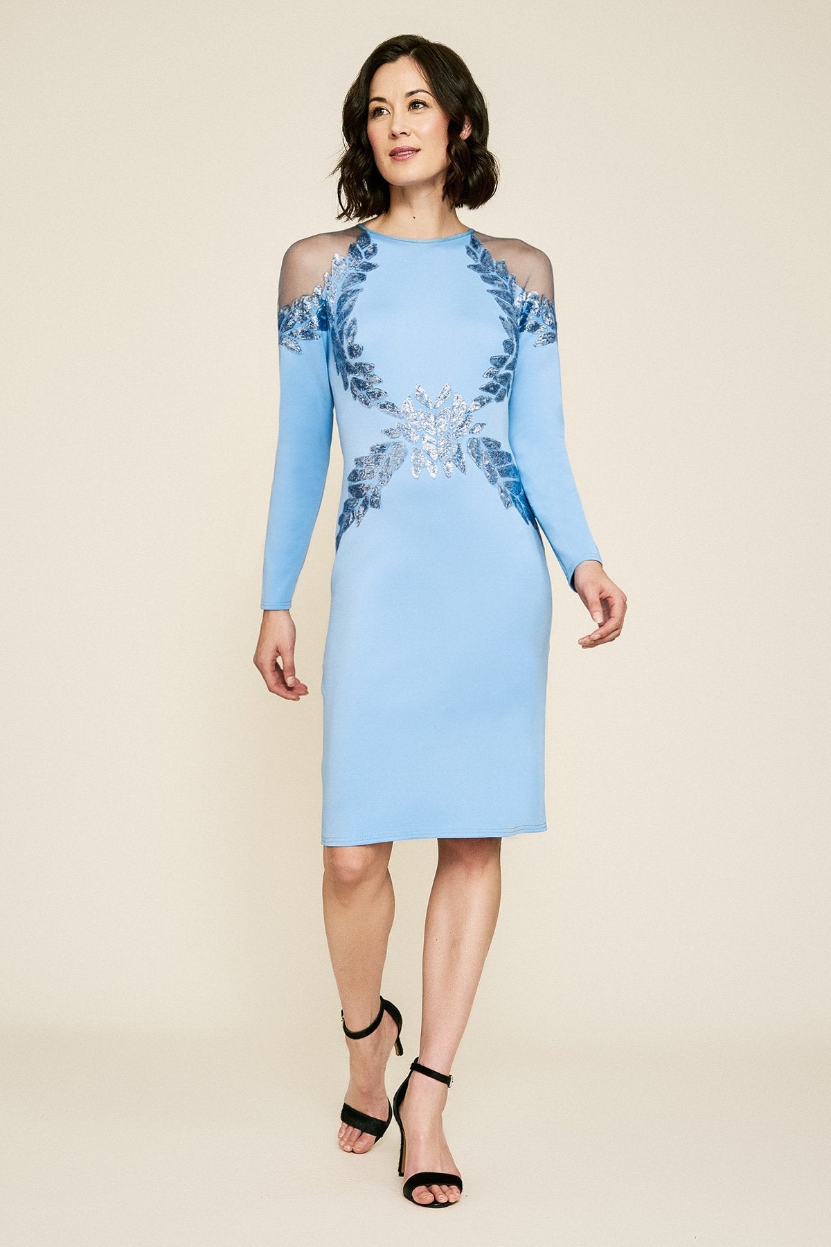 Tadashi Shoji - Bowen Long-Sleeve Sequin Embroidered Dress