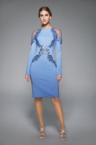 Tadashi Shoji - Bowen Long-Sleeve Sequin Embroidered Dress