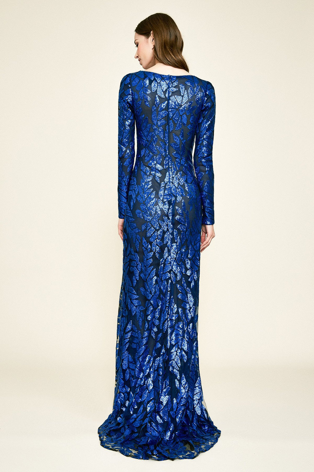 Tadashi Shoji - Parise Long-Sleeve Sequin Gown