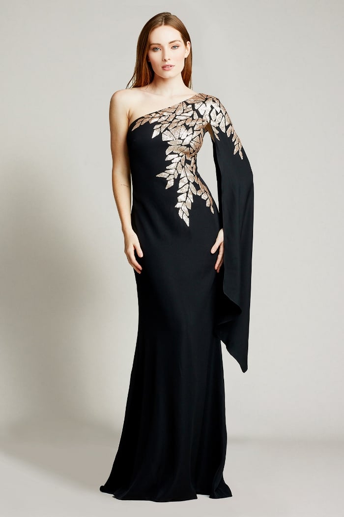 Tadashi Shoji - Columba One-Shoulder Sequin Crepe Gown