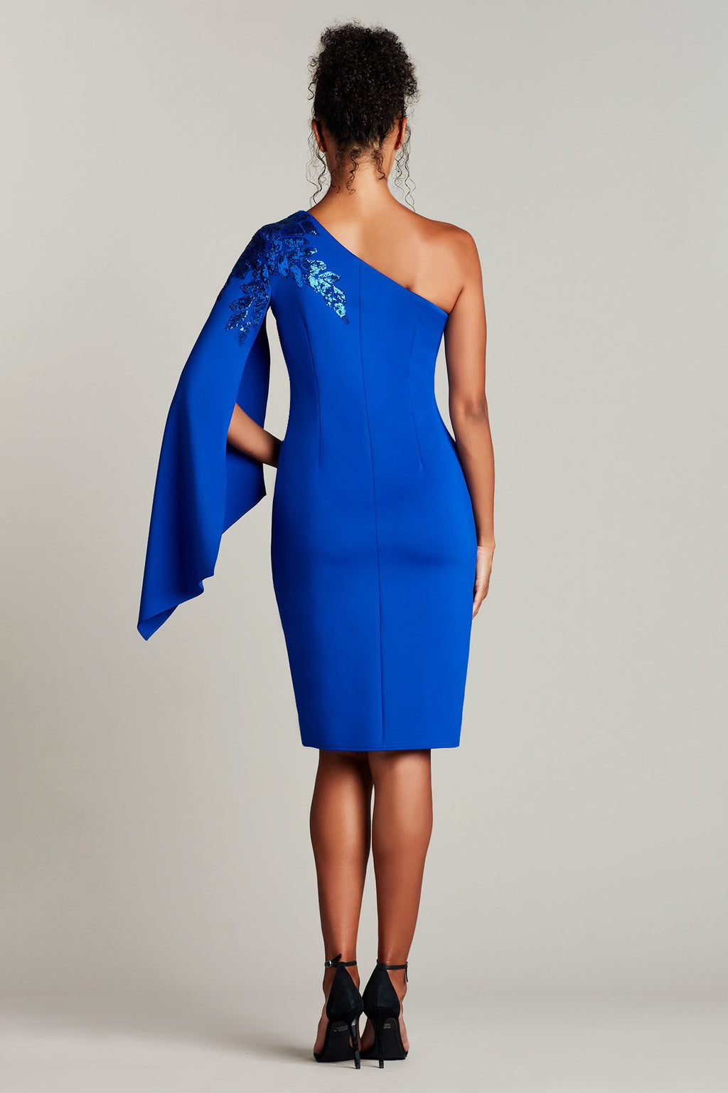 Columba One-Shoulder Sequin Crepe Dress
