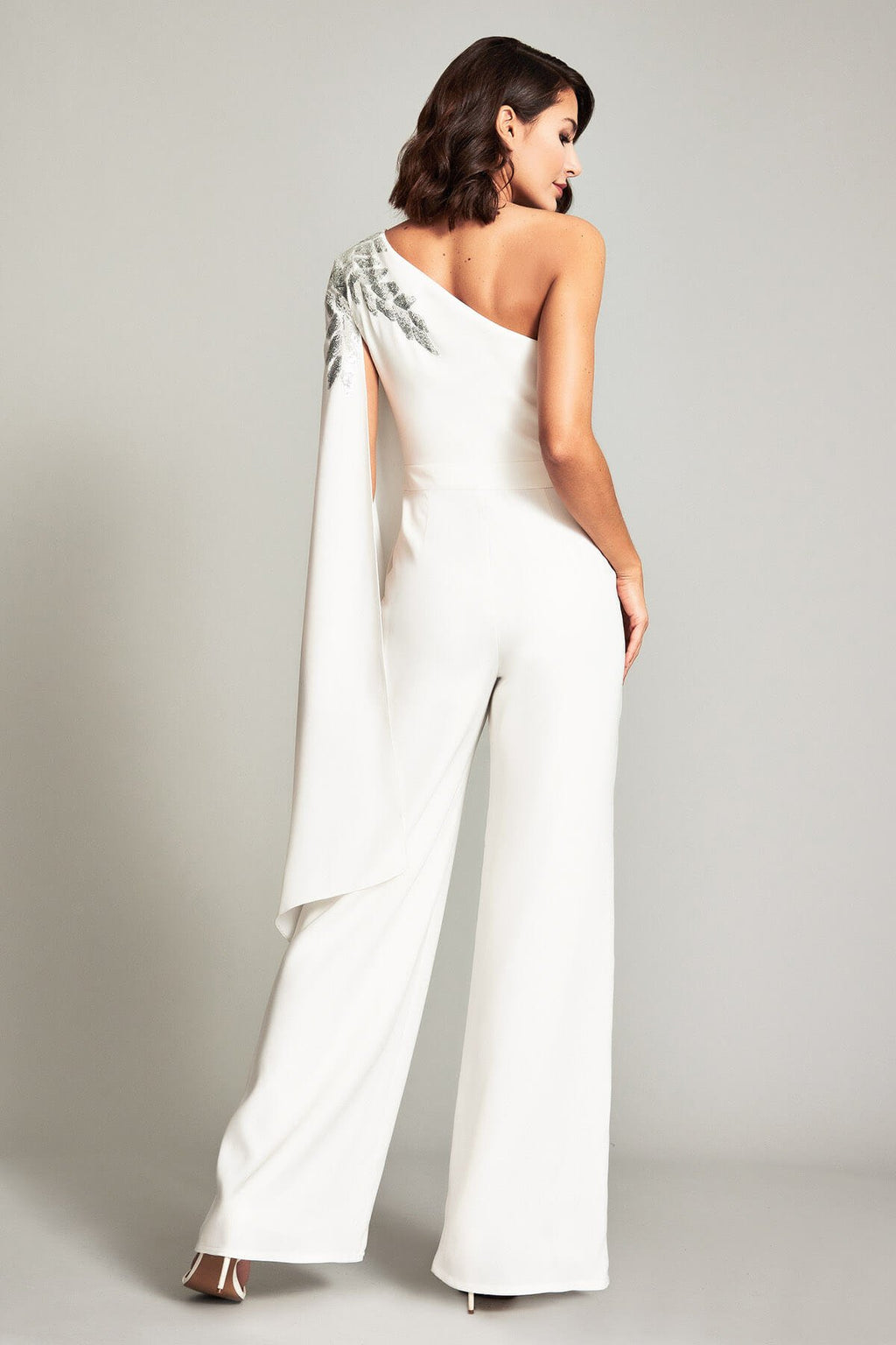 Columba One-Shoulder Sequin Crepe Jumpsuit