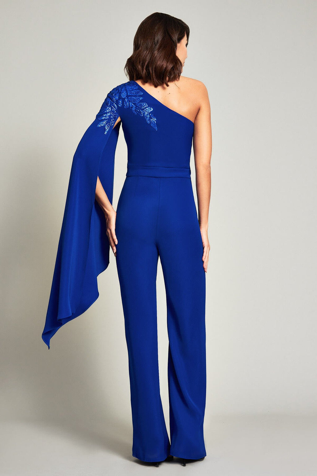 Columba One-Shoulder Sequin Crepe Jumpsuit
