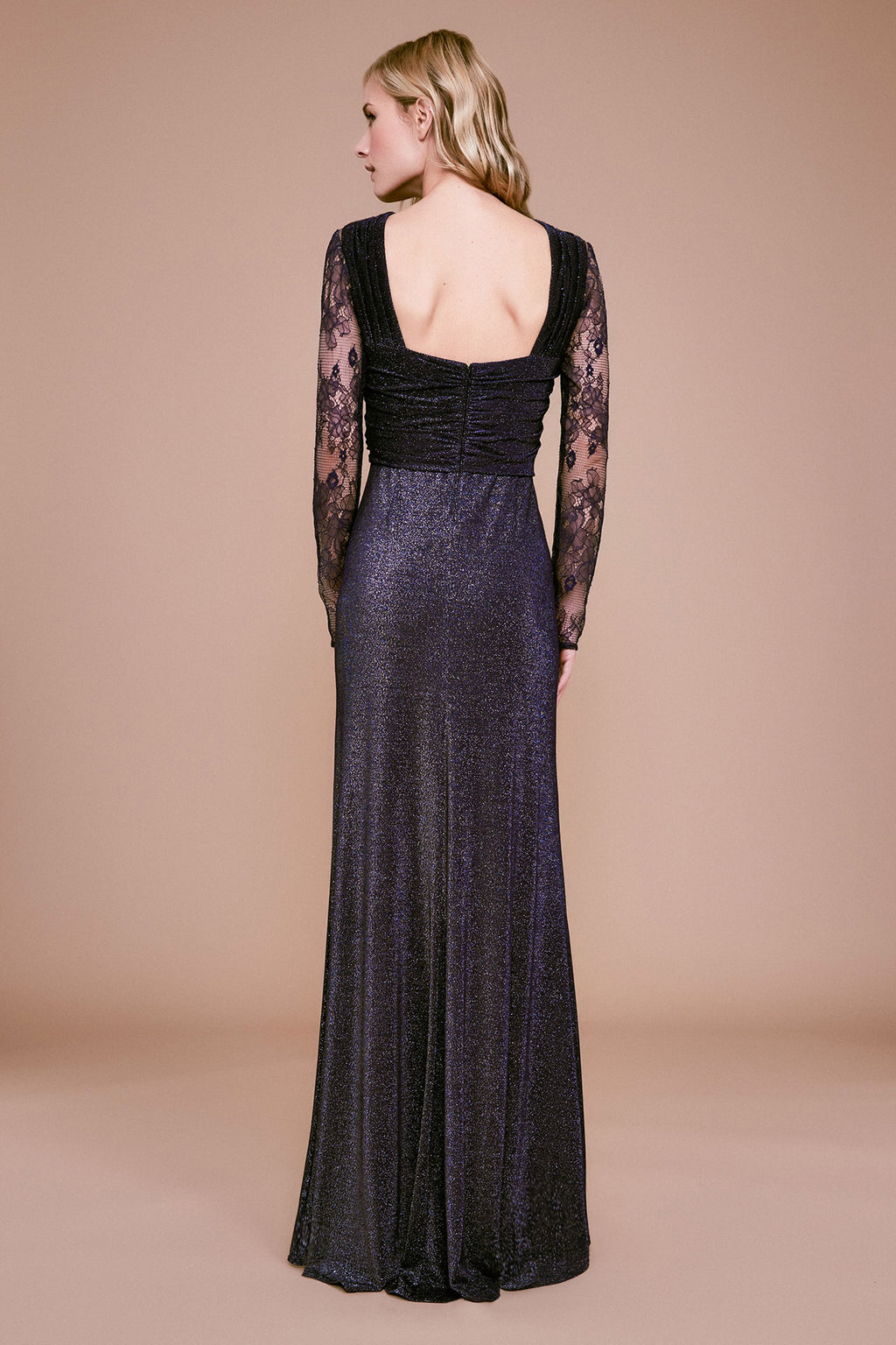 Tadashi Shoji - Jericho Long-Sleeve Jersey Lace Gown