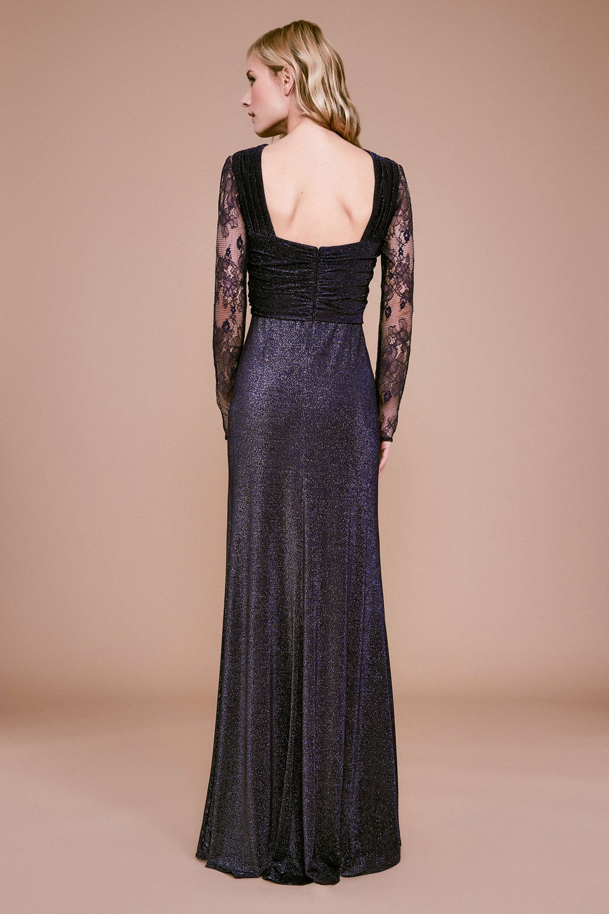 Tadashi Shoji - Jericho Long-Sleeve Jersey Lace Gown