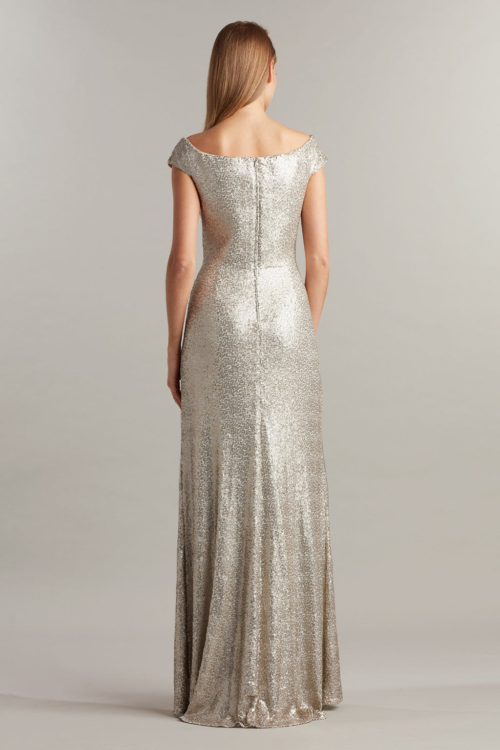 Hurley Off-The-Shoulder Sequin Gown