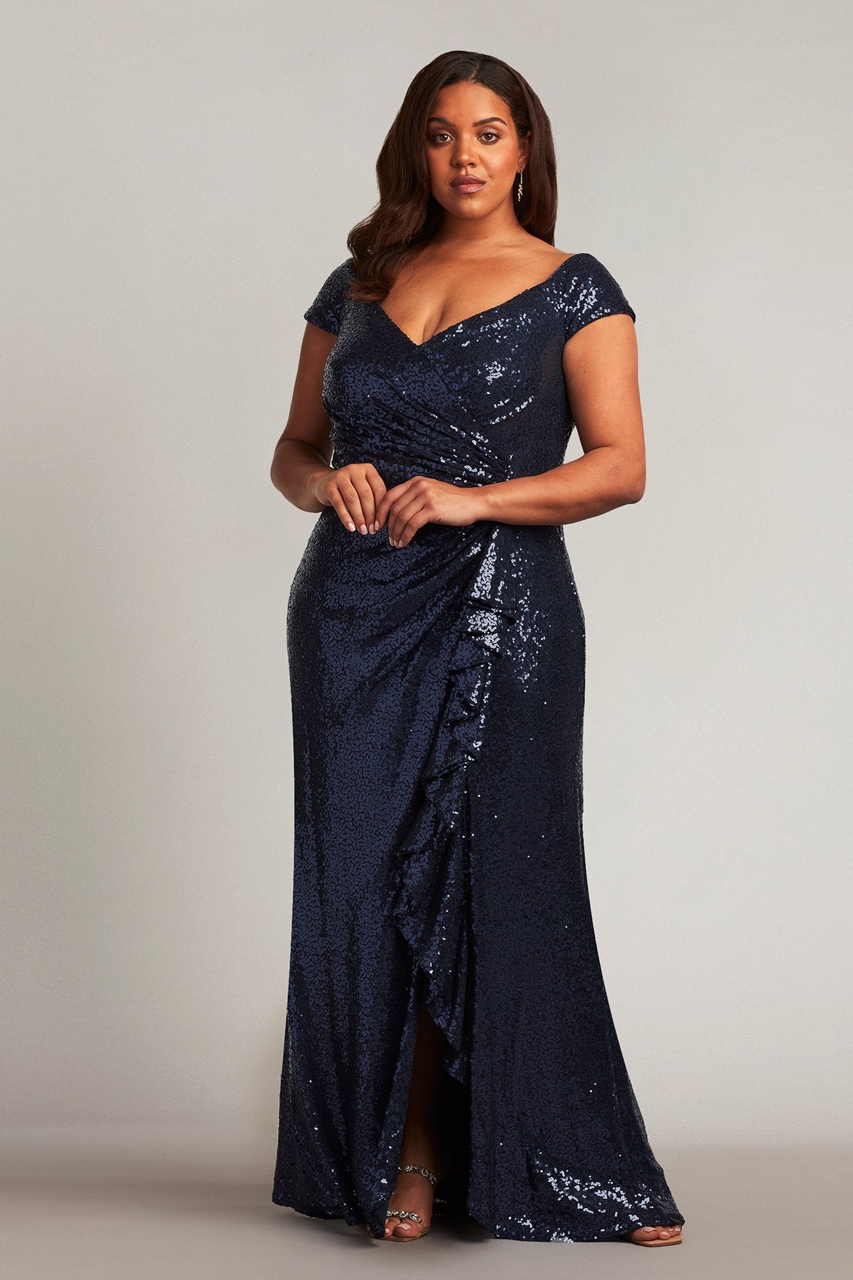 Hurley Off-The-Shoulder Sequin Gown - PLUS SIZE