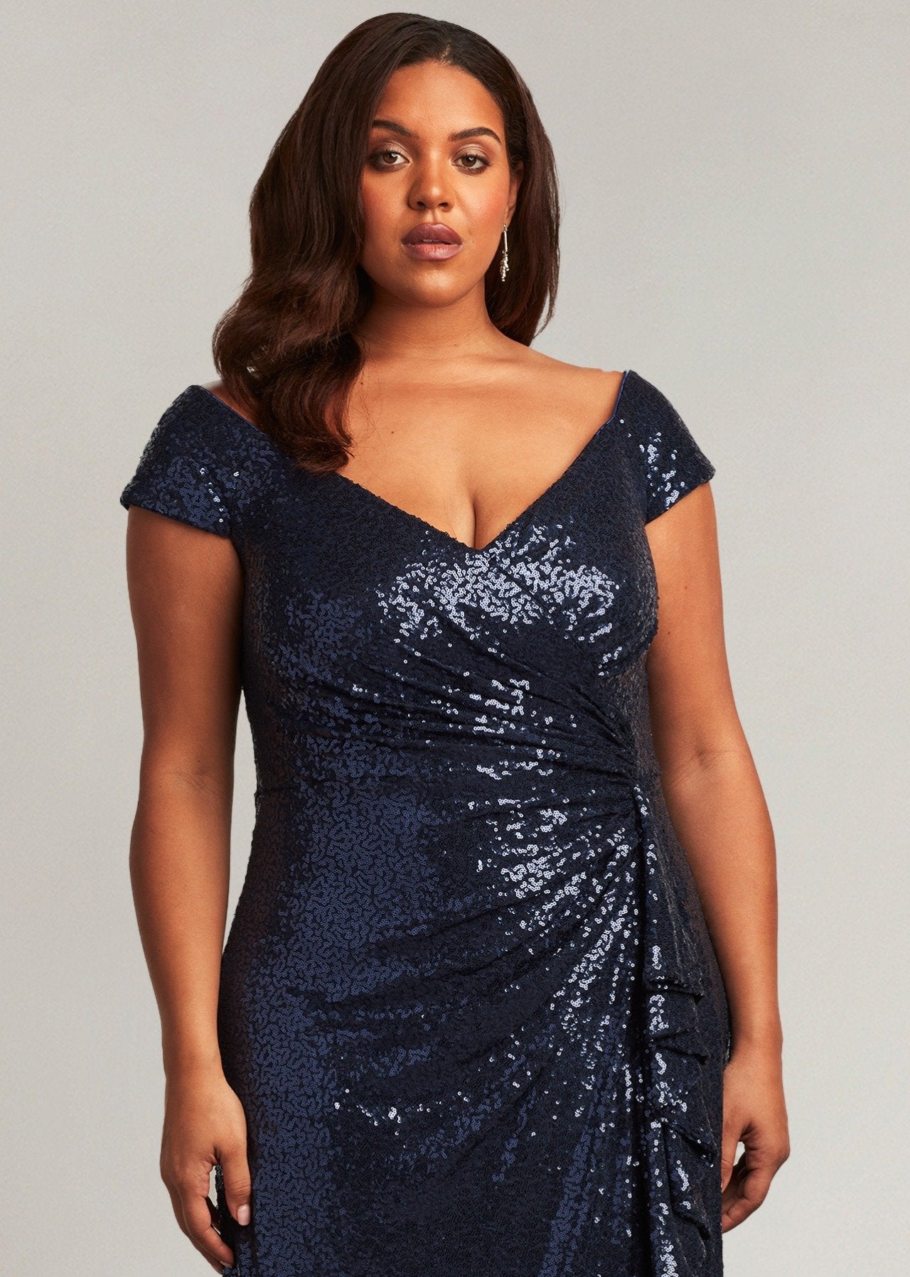 Hurley Off-The-Shoulder Sequin Gown - PLUS SIZE