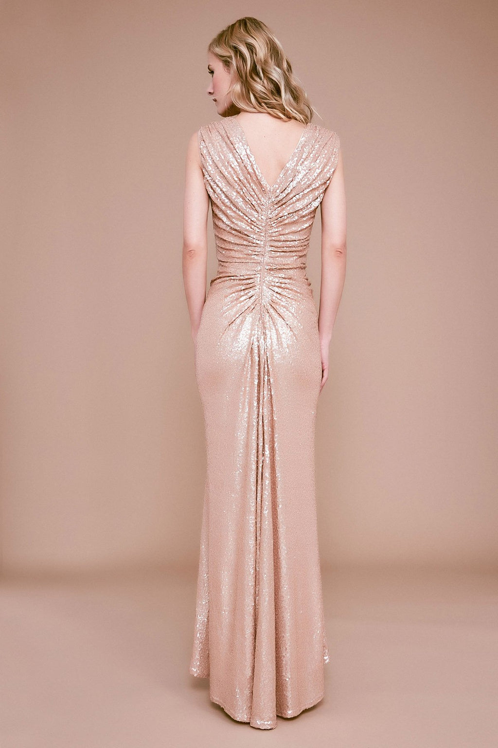 Tadashi Shoji - Astrid Sequin Ruched Gown
