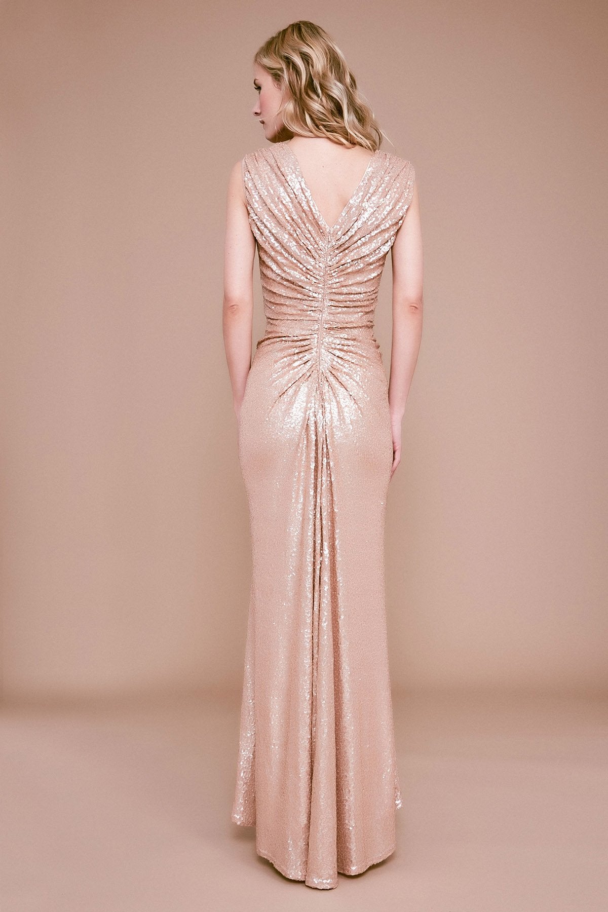 Tadashi Shoji - Astrid Sequin Ruched Gown - PETITE