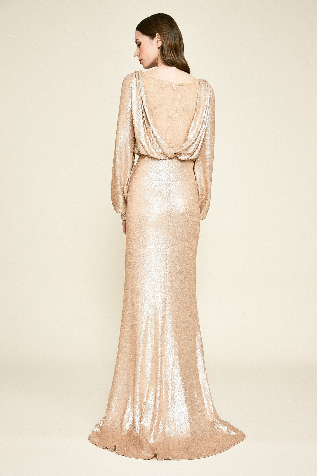Tadashi Shoji - Revin Long-Sleeve Sequin Gown