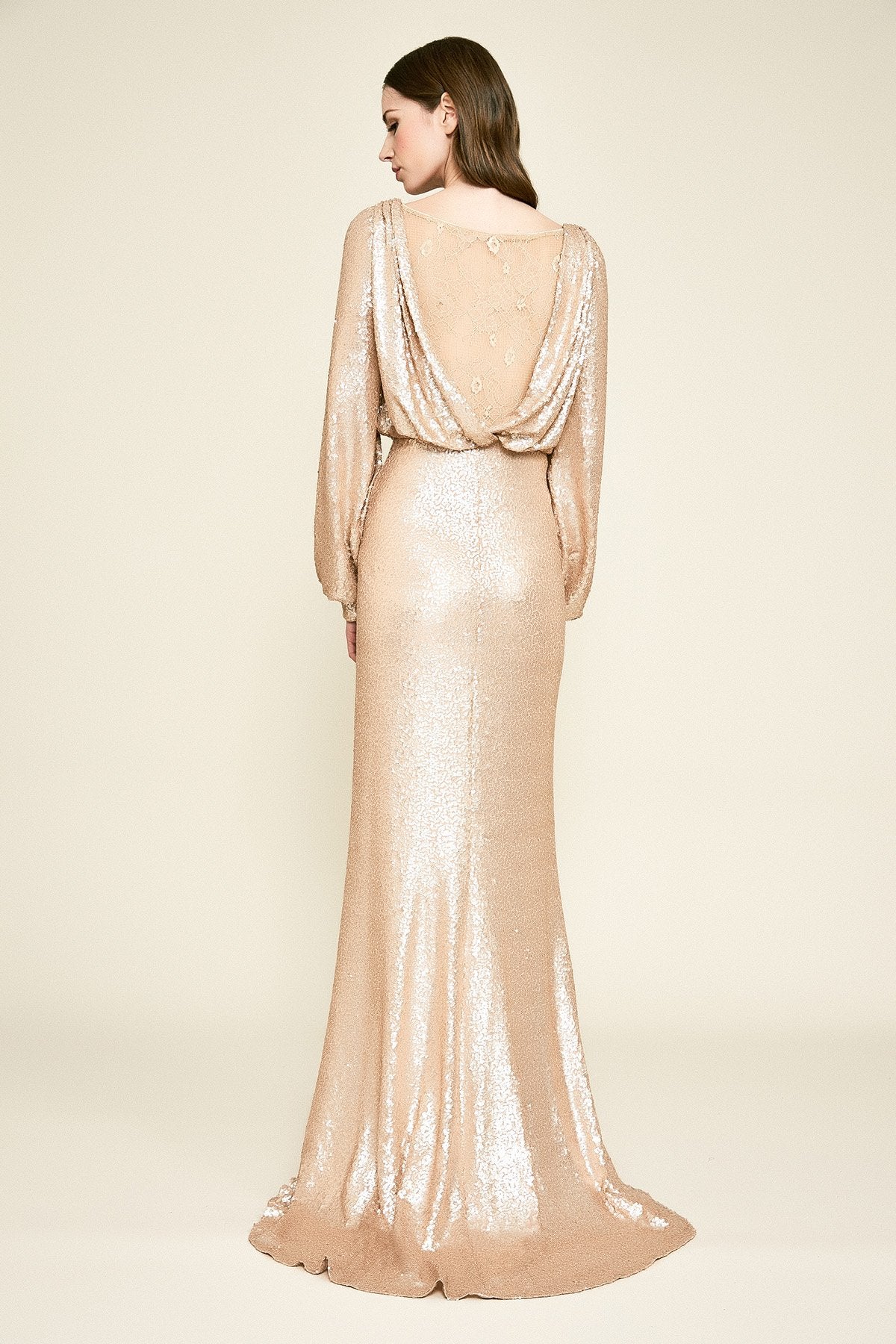 Tadashi Shoji - Revin Long-Sleeve Sequin Gown