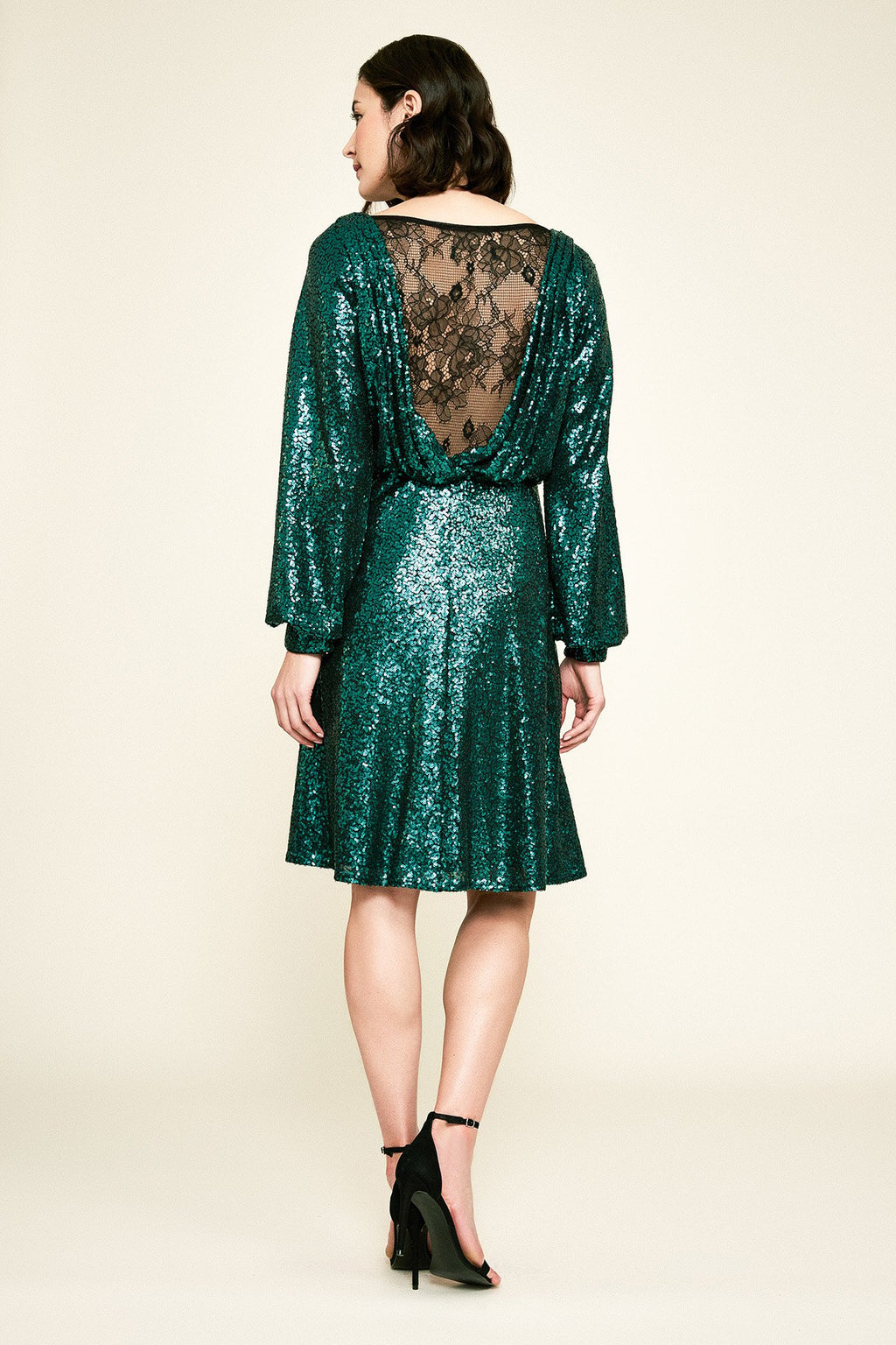 Tadashi Shoji - Juno Sequin Cowl-Back Dress