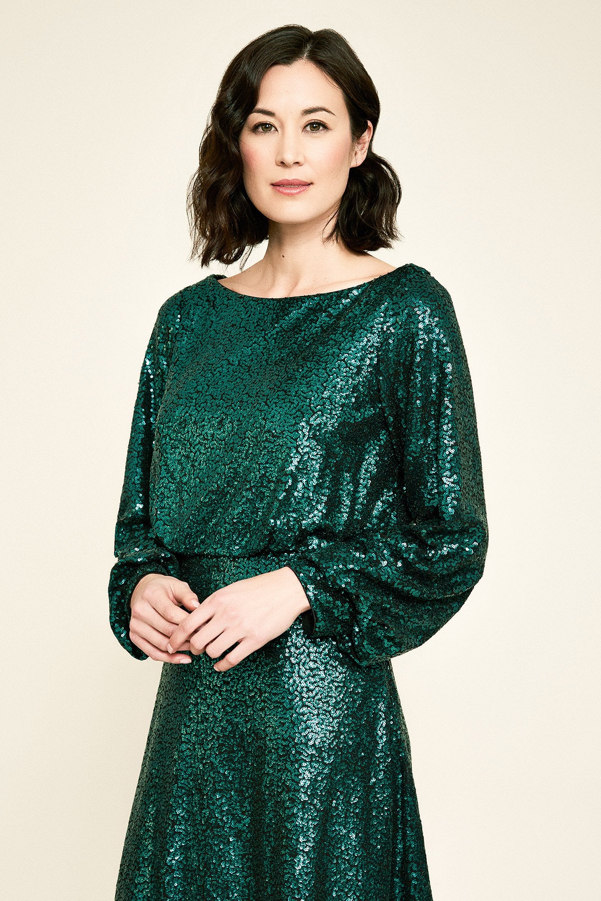Tadashi Shoji - Juno Sequin Cowl-Back Dress