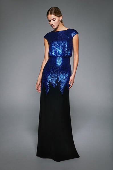 Tadashi Shoji - Corona Sequin Gown - PETITE