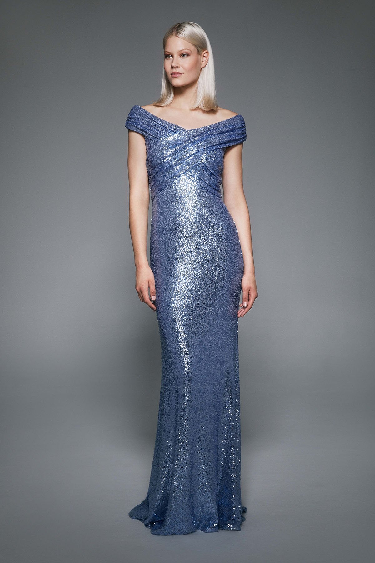 Tadashi Shoji - Whitson Off-The-Shoulder Sequin Gown