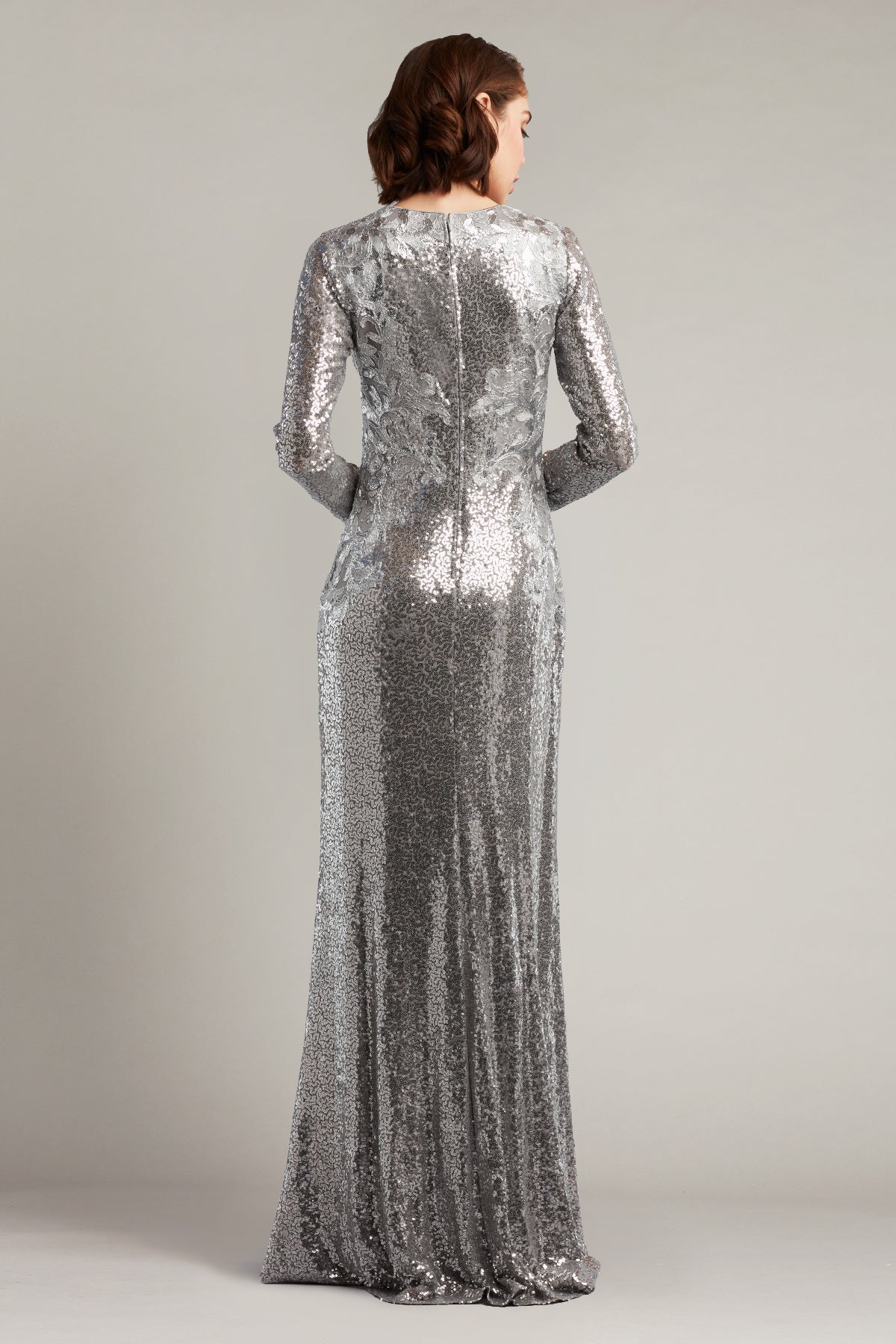 Brunei Long-Sleeve Sequin Gown