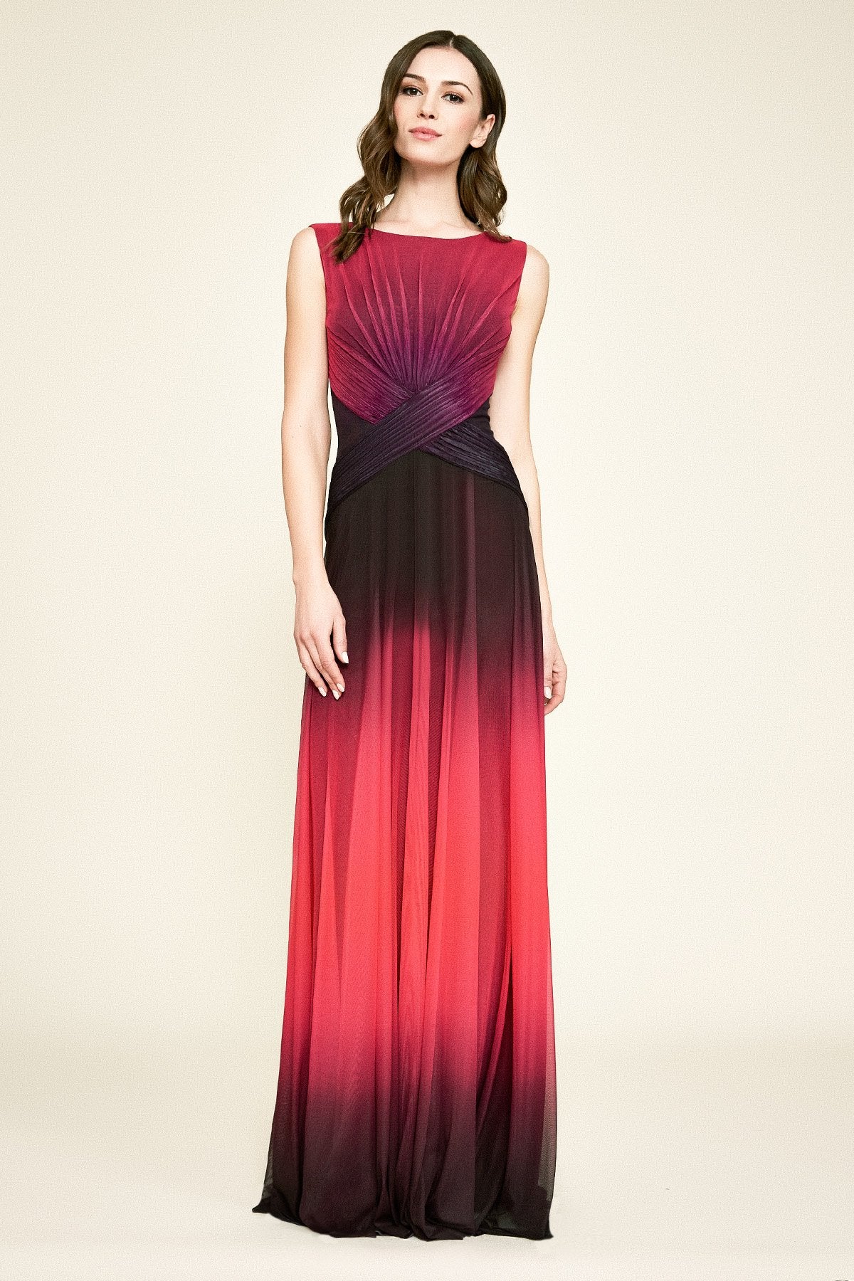 Tadashi Shoji - Remek Sleeveless Jersey Ombre Gown