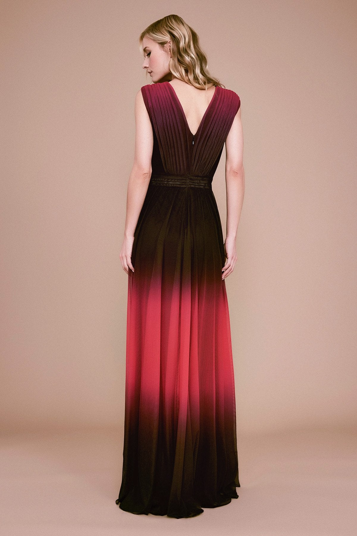 Tadashi Shoji - Gorie Sleeveless Jersey Ombre Gown