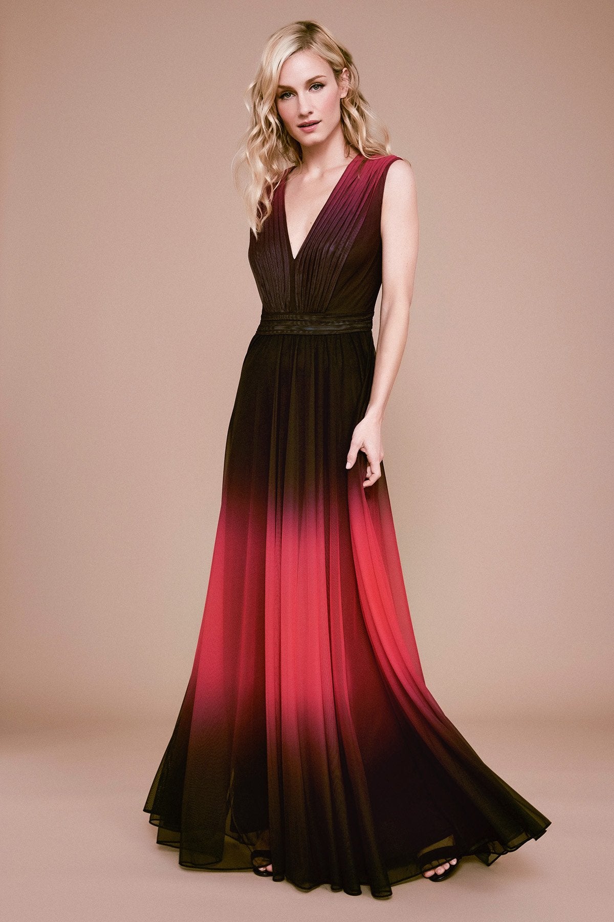 Tadashi Shoji - Gorie Sleeveless Jersey Ombre Gown