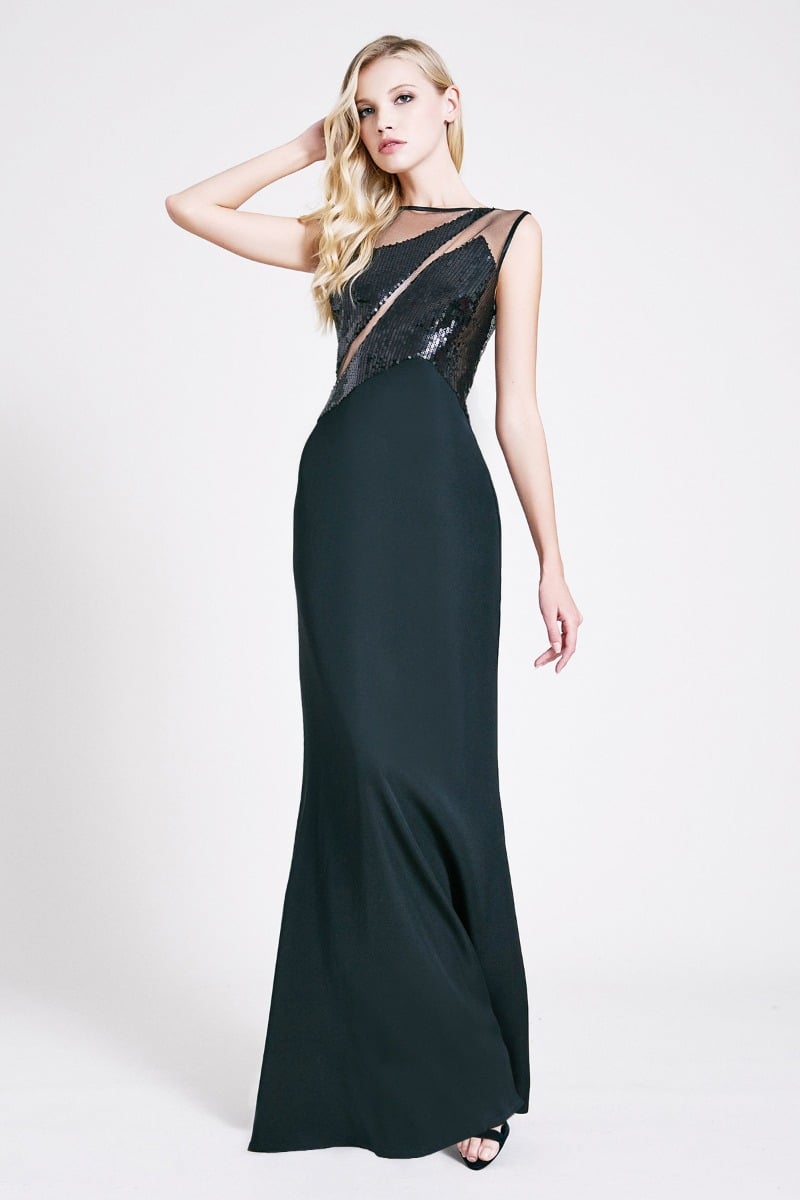 Kate Crepe Sequin Sleeveless Gown