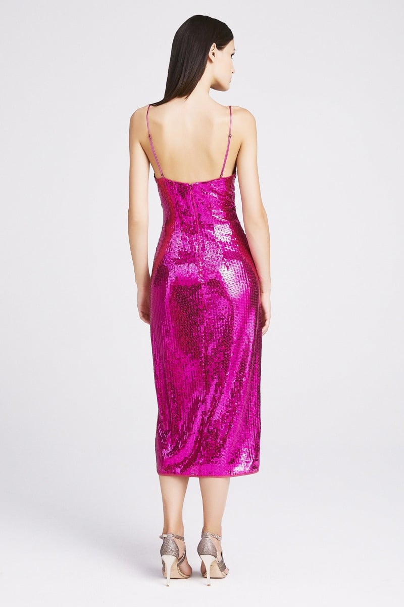 Kylie Sequin Strap Midi Dress