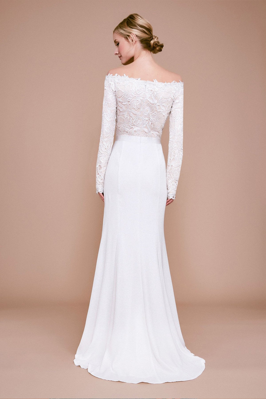 Tadashi Shoji - Kizer Off-The-Shoulder Lace Crepe Gown