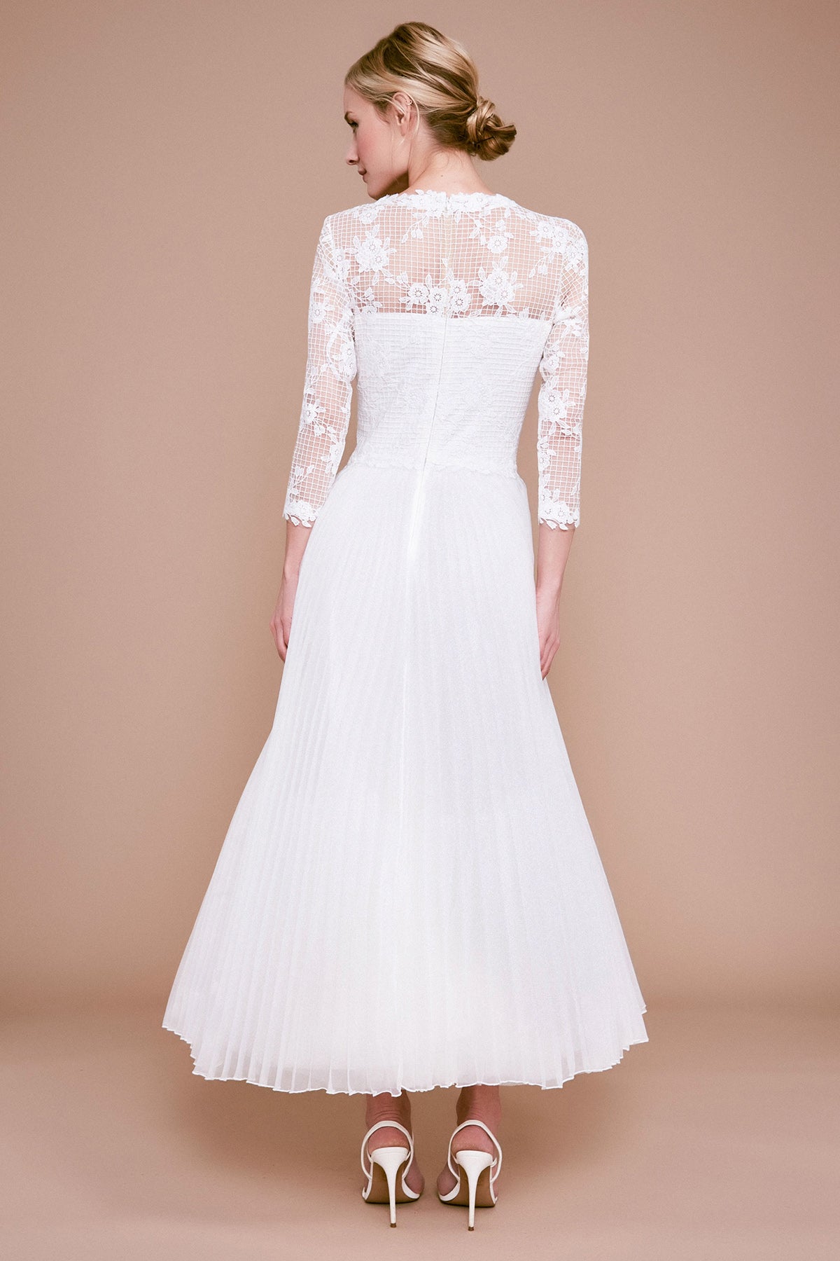 Tadashi Shoji - Keats Lace Tulle Tea-Length Dress