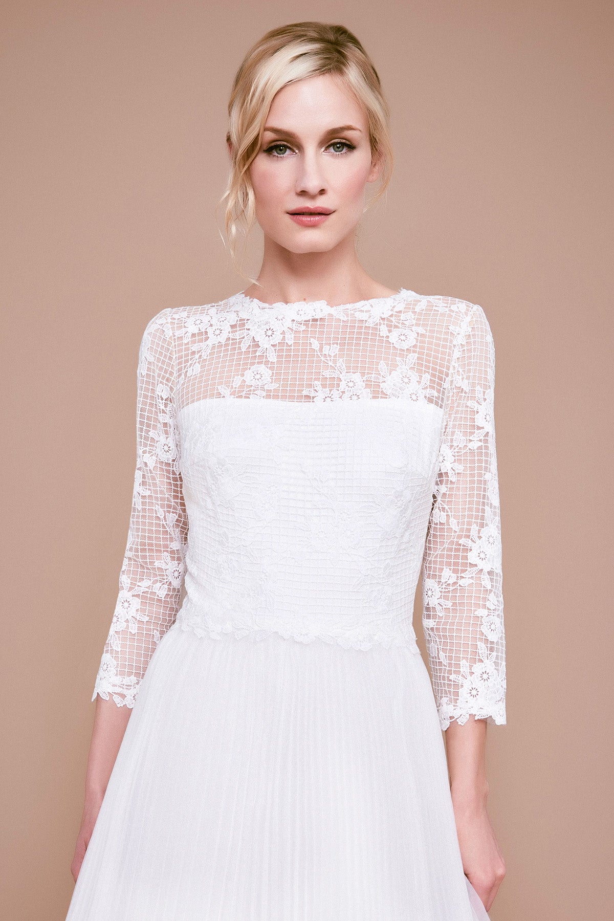 Tadashi Shoji - Keats Lace Tulle Tea-Length Dress