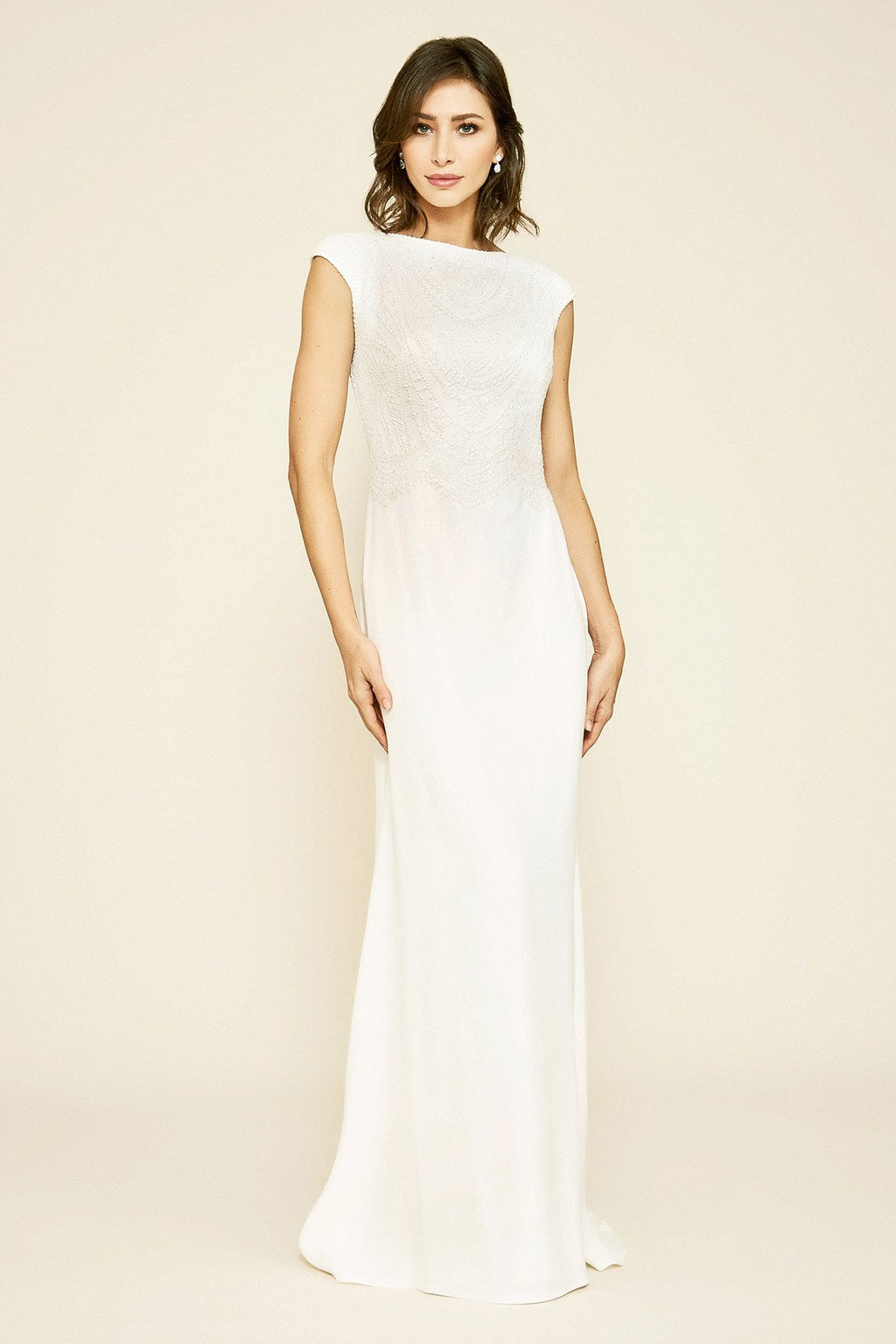 Tadashi Shoji - Rania Embroidered Beading Crepe Gown