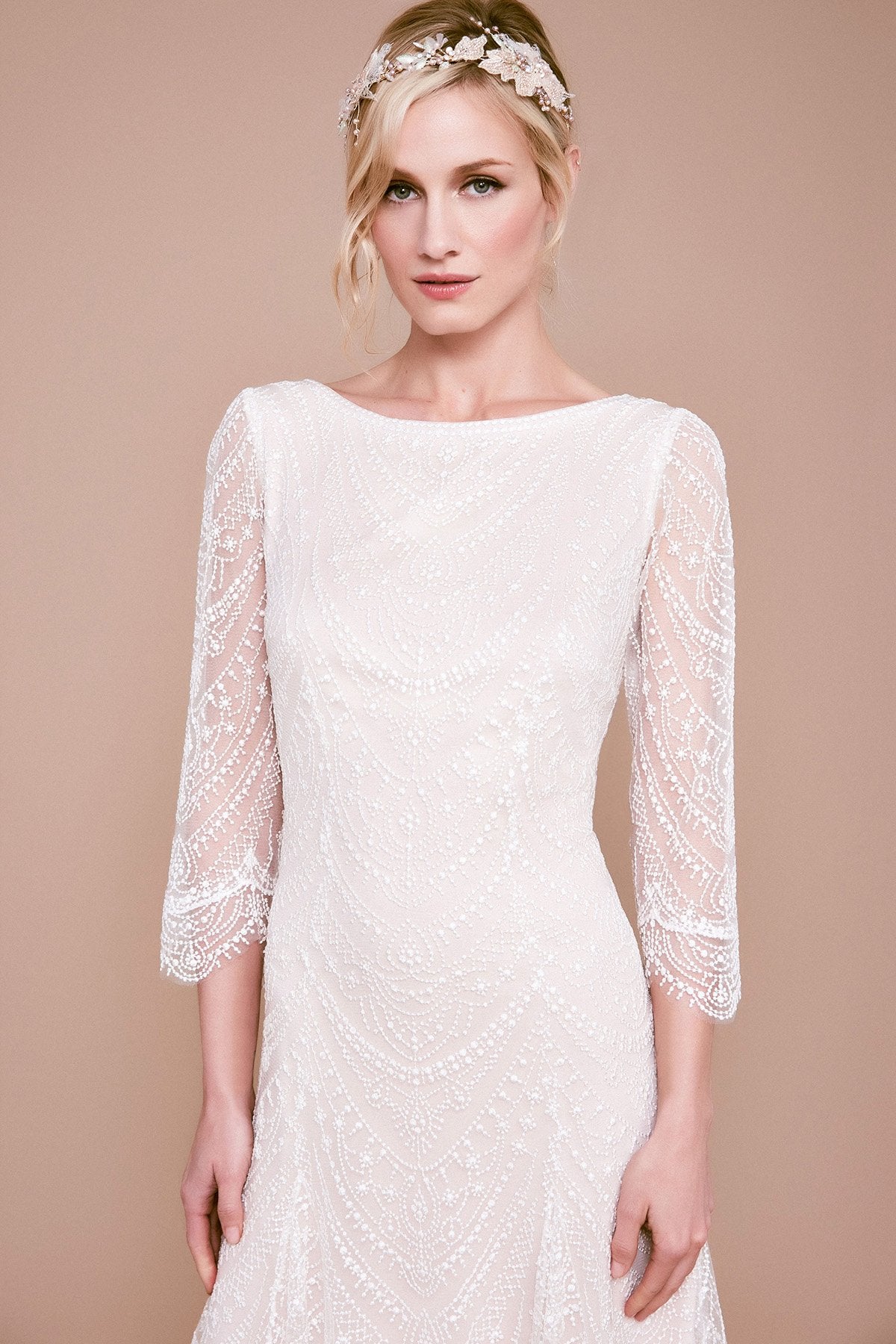 Tadashi Shoji - Matilda Long-Sleeve Embroidered Dress