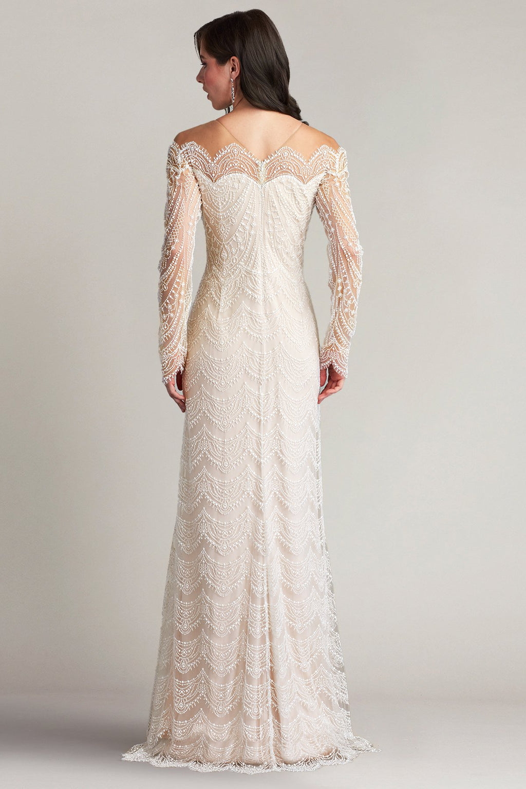 Bogan Long-Sleeve Embroidered Gown