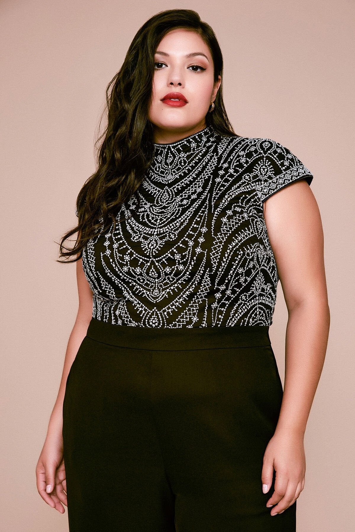 Kiri Dotted Embroidered Jumpsuit - PLUS SIZE