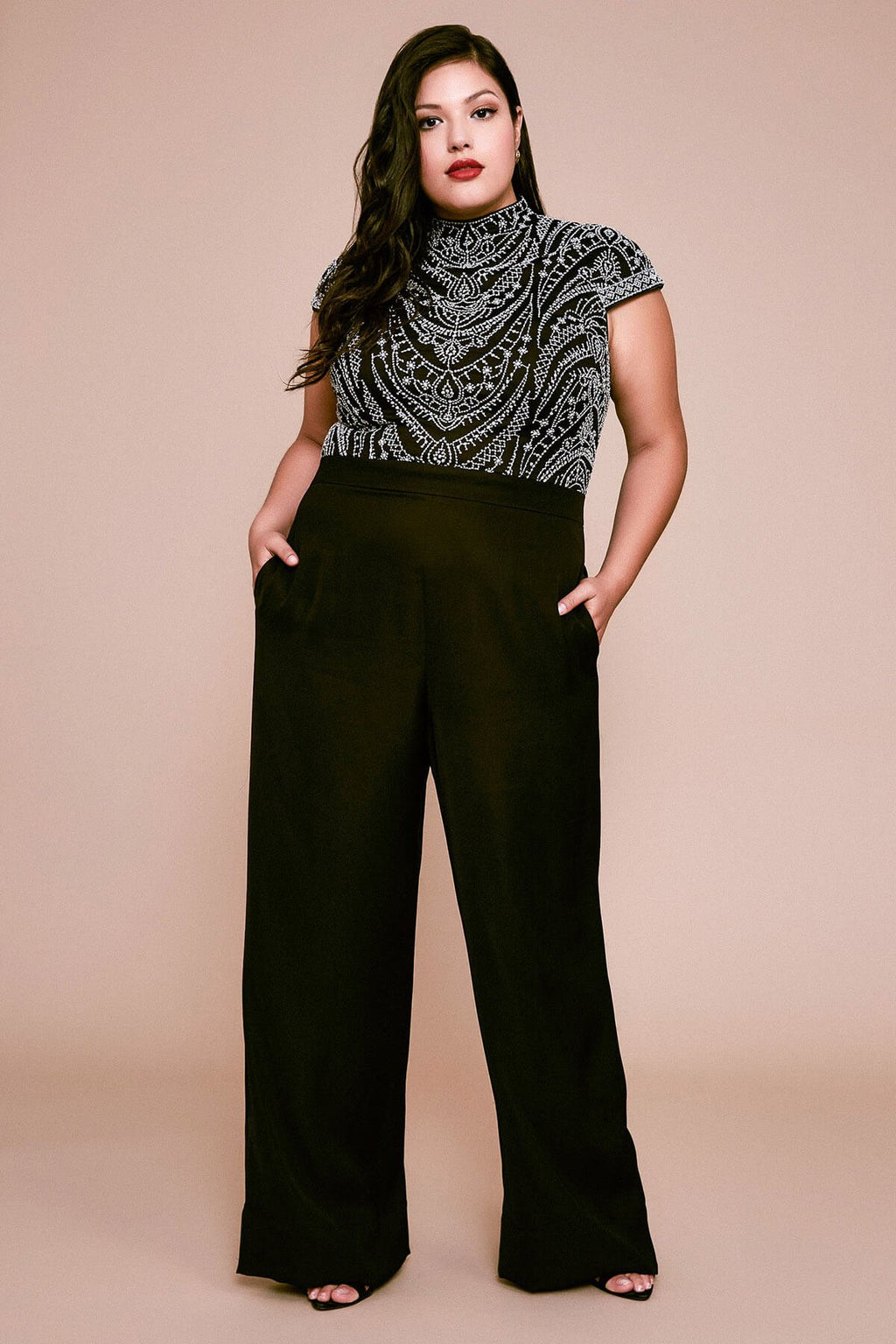 Kiri Dotted Embroidered Jumpsuit - PLUS SIZE