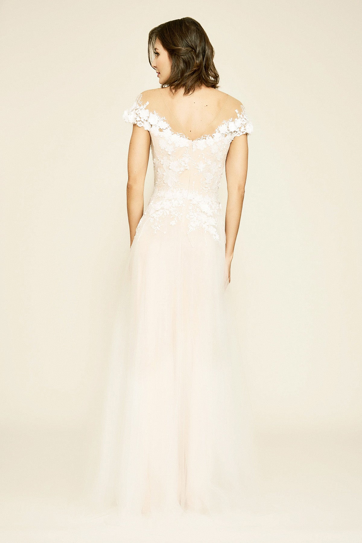 Tadashi Shoji - Duchess Floral Applique Gown