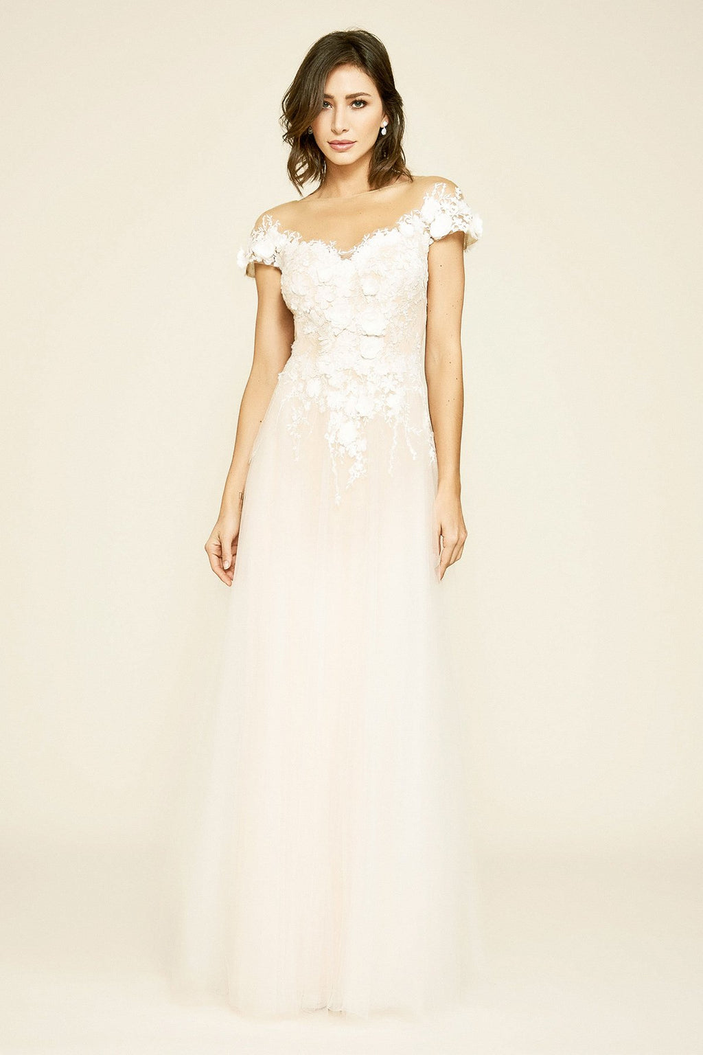 Tadashi Shoji - Duchess Floral Applique Gown