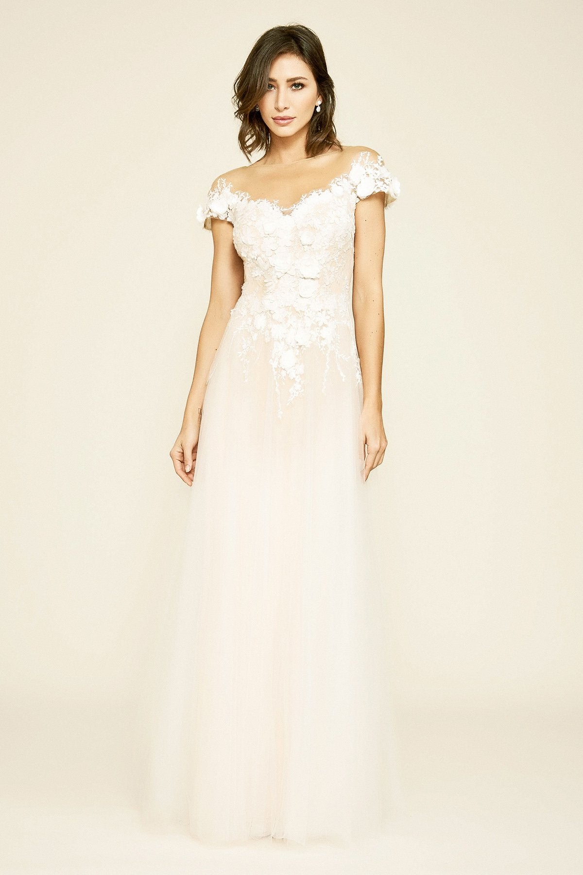 Tadashi Shoji - Duchess Floral Applique Gown