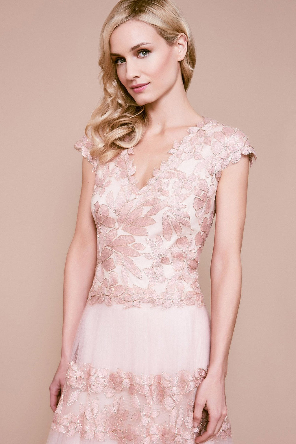 Tadashi Shoji - Saleem Floral Embroidered Tulle Gown