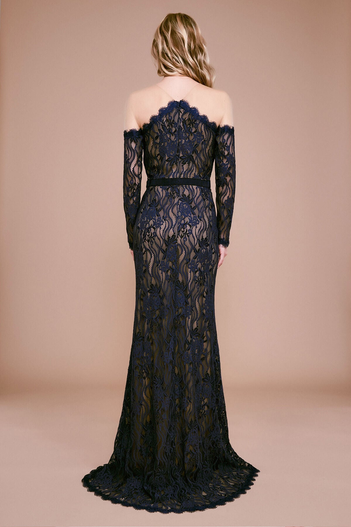 Tadashi Shoji - Vera Long-Sleeve Embroidered Lace Gown