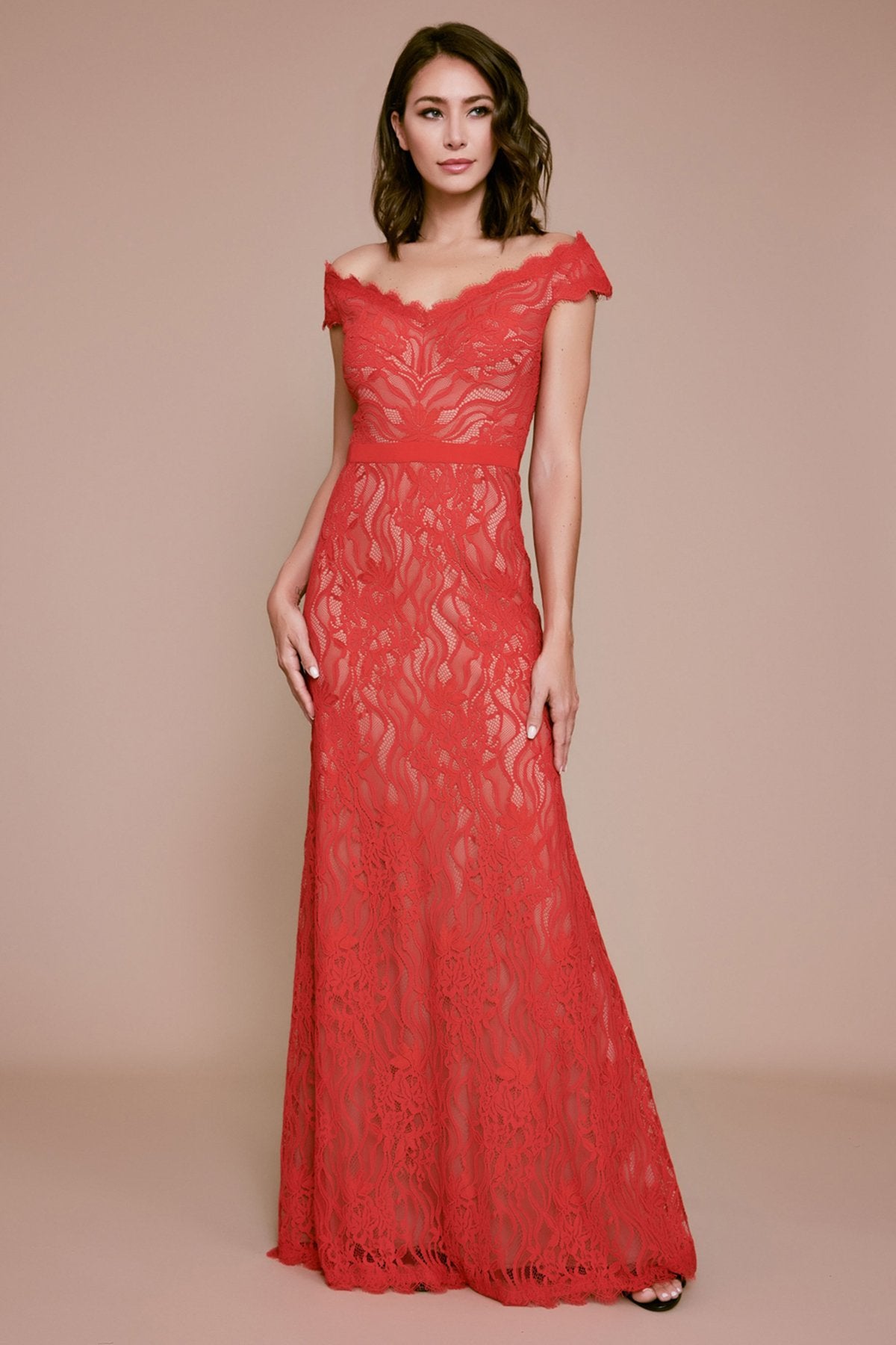 Tadashi Shoji - Vorona Lace Motif Gown